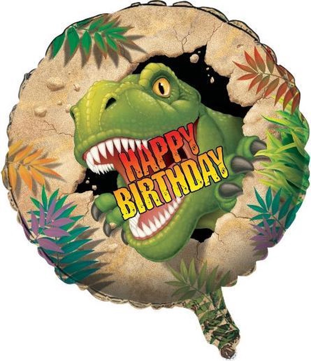 CREATIVE PARTY - Folie ballon Happy Birthday Dinosaurus - Decoratie > Ballonnen